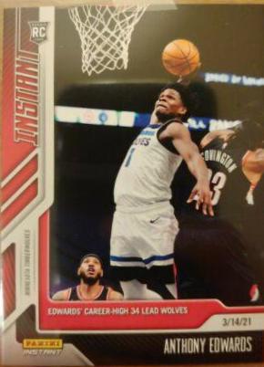 Anthony Edwards #99 Basketball Cards 2020 Panini Instant