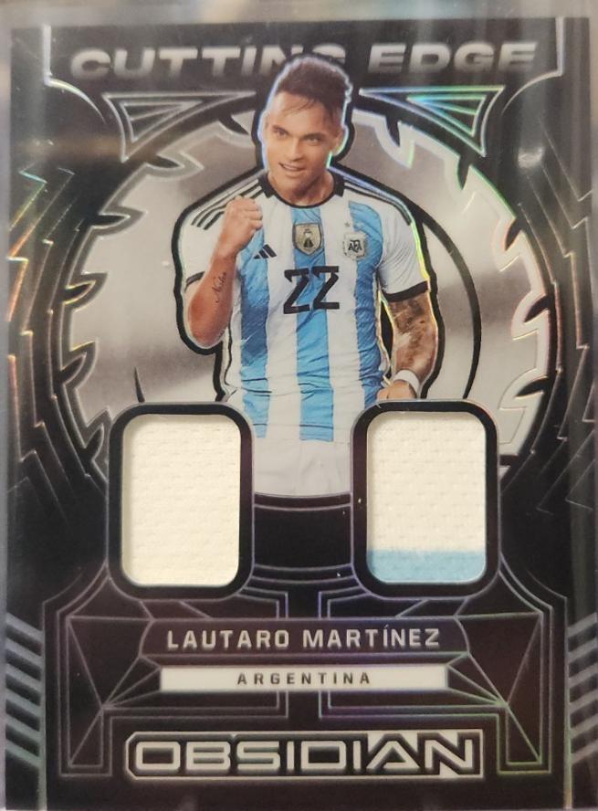 Lautaro Martinez #CE-LMA Soccer Cards 2022 Panini Obsidian Cutting Edge Relics