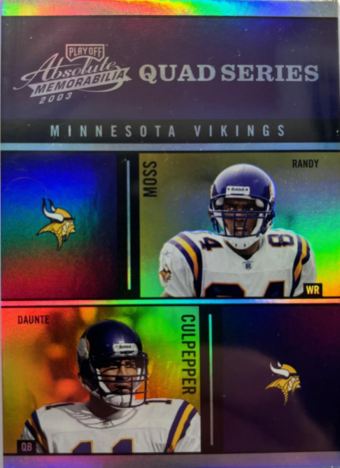 Moss, Culpepper, Bennett, Chamberlain #QS-19 Football Cards 2003 Playoff Absolute Memorabilia Quad Series