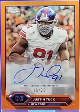 Justin Tuck [Orange Refractor] #TCA-JT