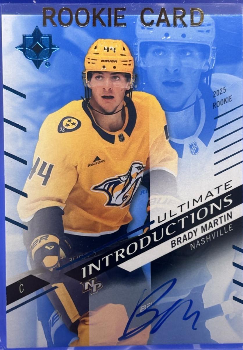 Brady Martin #UI-BM 2025 Upper Deck Ultimate Collection Introductions Auto Hockey