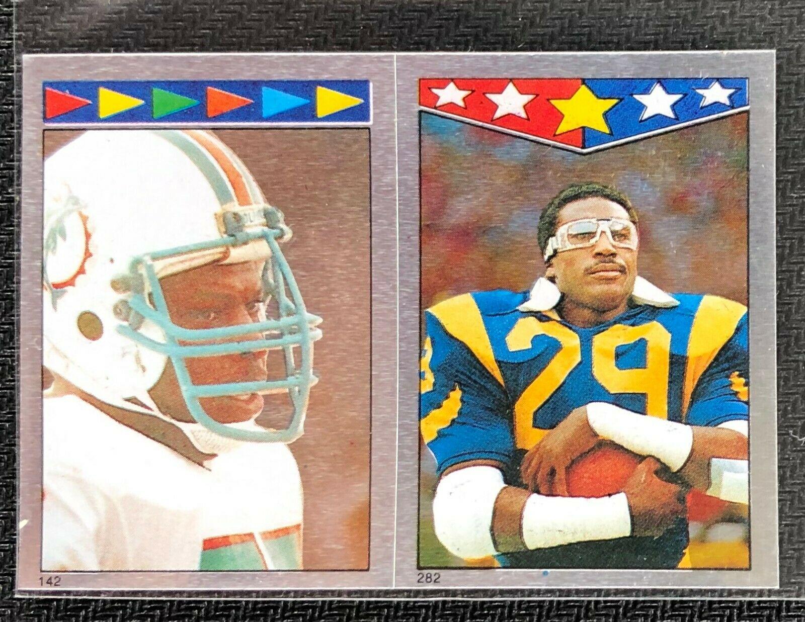 Dwight Stephenson, Eric Dickerson Football Cards 1987 Topps Stickers