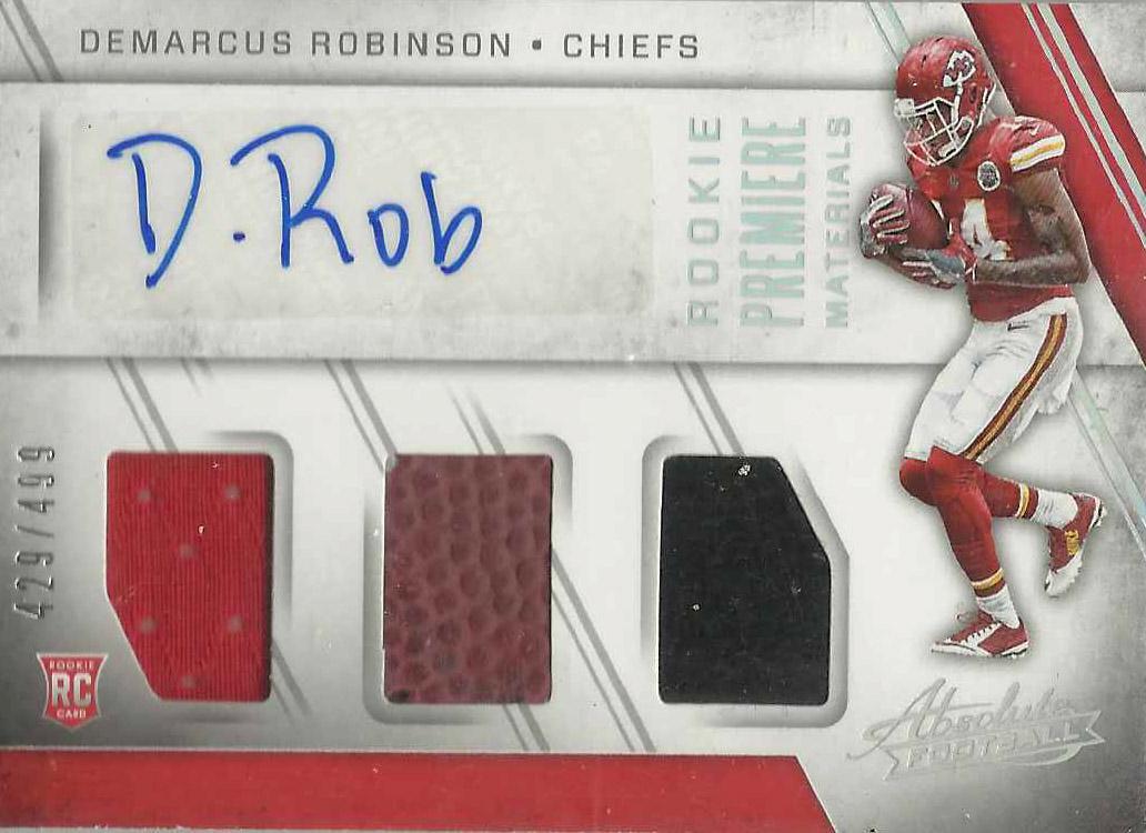 Demarcus Robinson #227 Football Cards 2016 Panini Absolute Rookie Premiere Materials Autograph 5