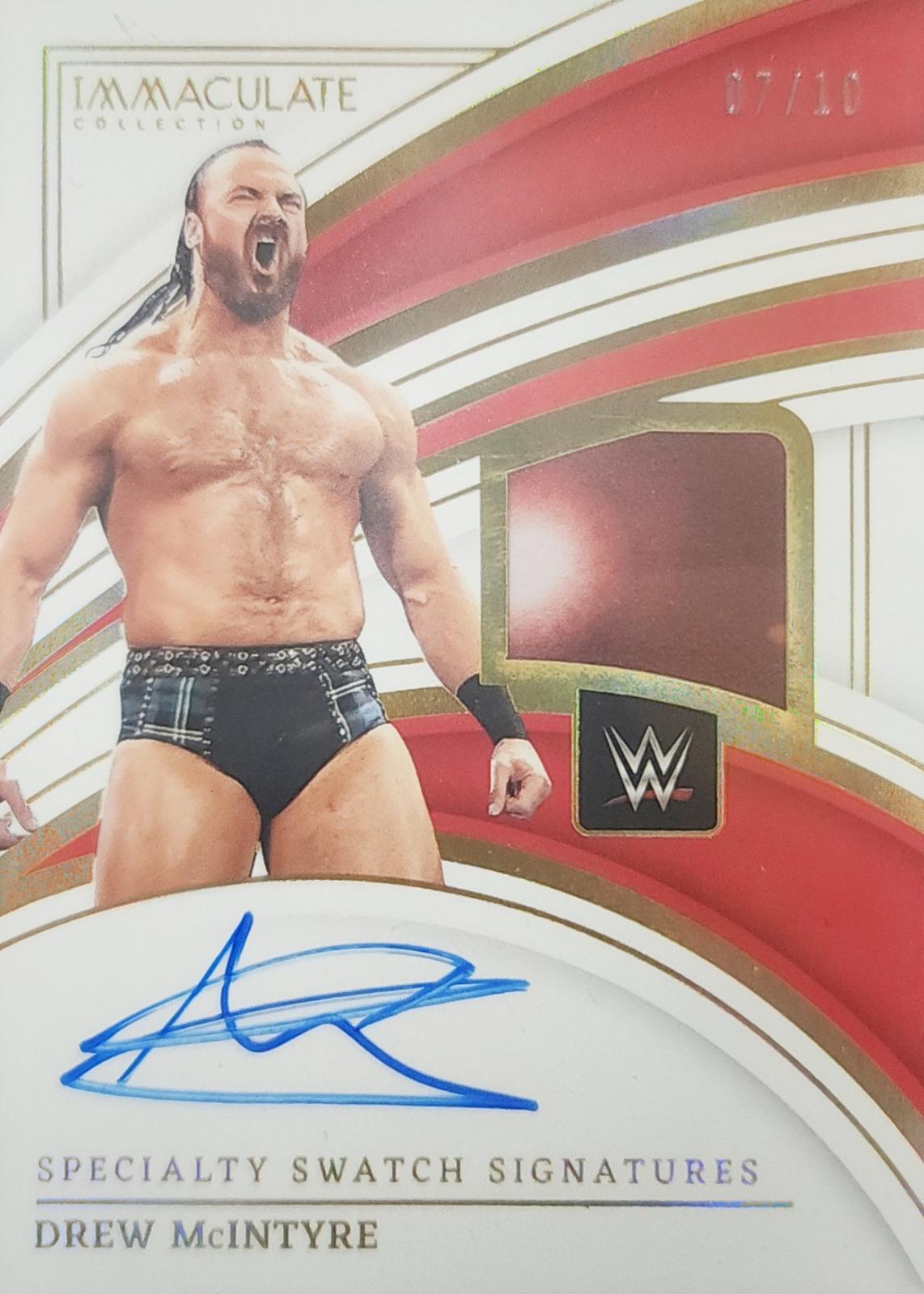 Drew McIntyre #SS-DMI Wrestling Cards 2023 Panini Immaculate WWE Specialty Swatch Signature