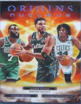 Robert Williams III, Jaylen Brown, Jayson Tatum #1 Basketball Cards 2022 Panini Origins Nucleus