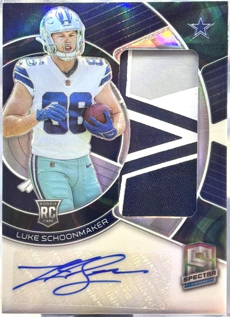 Luke Schoonmaker #18 Football Cards 2023 Panini Spectra Rookie Autograph