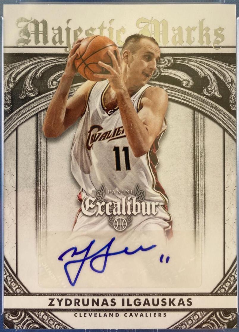 Zydrunas Ilgauskas #34 Basketball Cards 2014 Panini Excalibur Majestic Marks Signature
