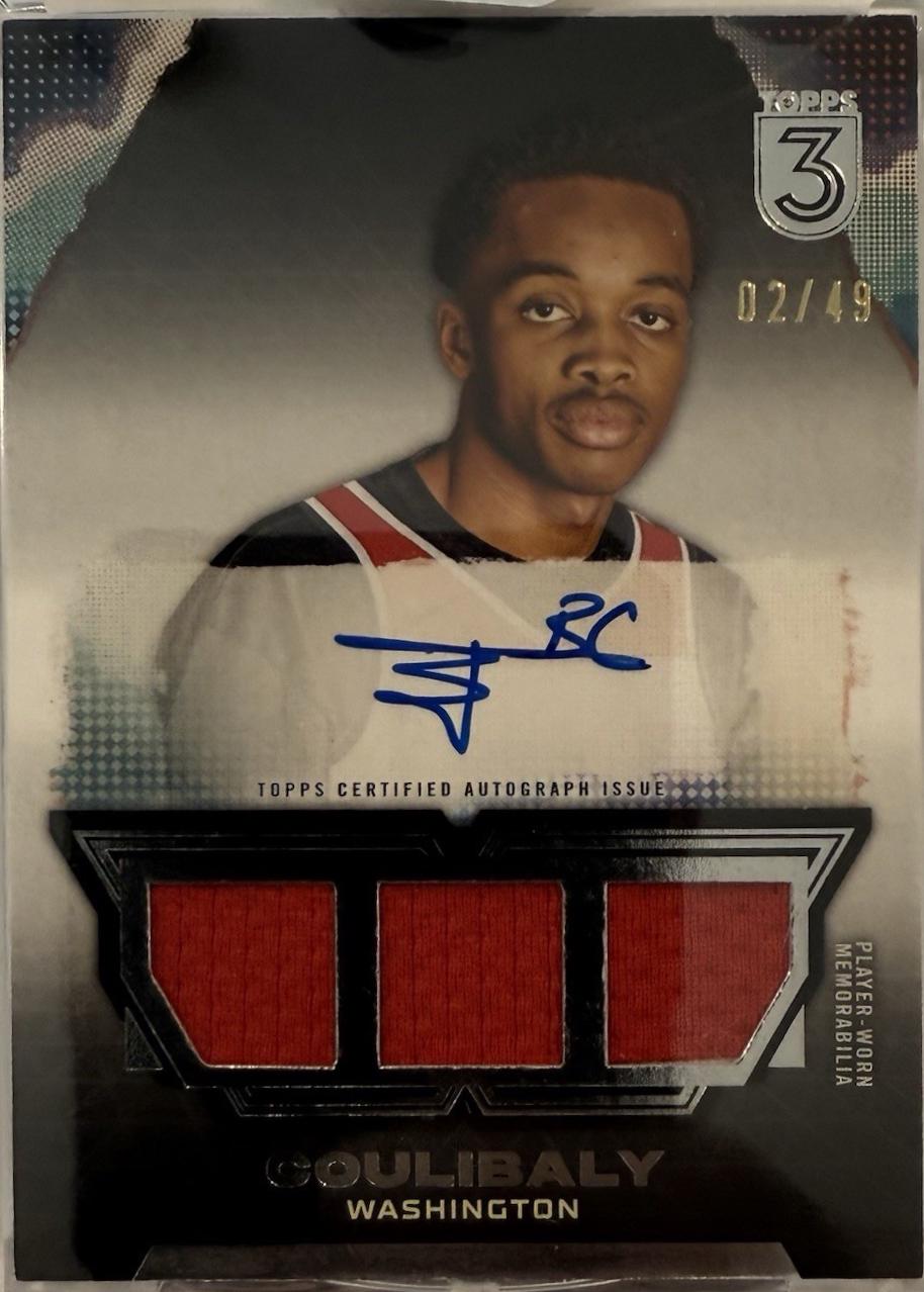 Bilal Coulibaly #TRA-BC Basketball Cards 2023 Topps Three Triple Relics Autograph Prime