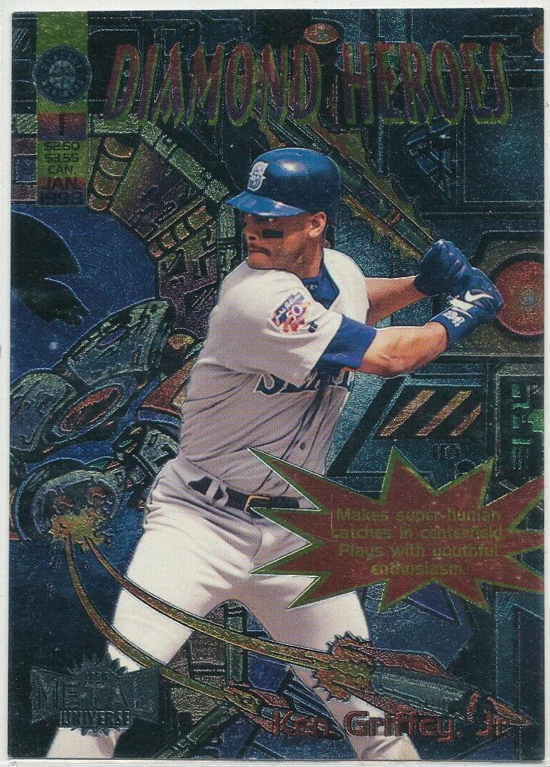 Ken Griffey Jr #1 Baseball Cards 1998 Metal Universe Diamond Heroes