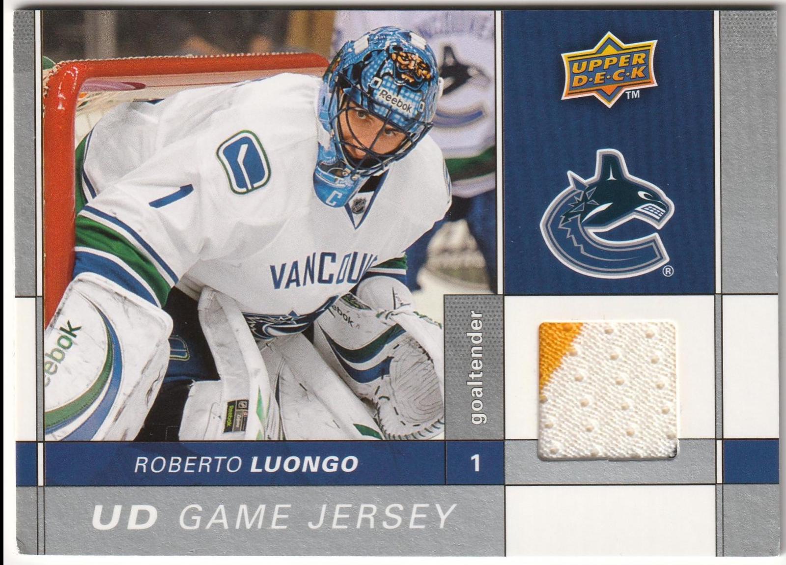 Roberto Luongo #GJ-RL Hockey Cards 2009 Upper Deck Game Jersey