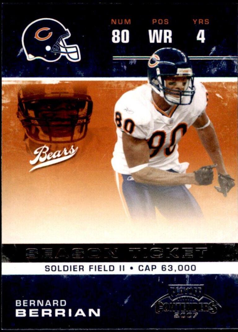 Bernard Berrian #18 Football Cards 2007 Playoff Contenders