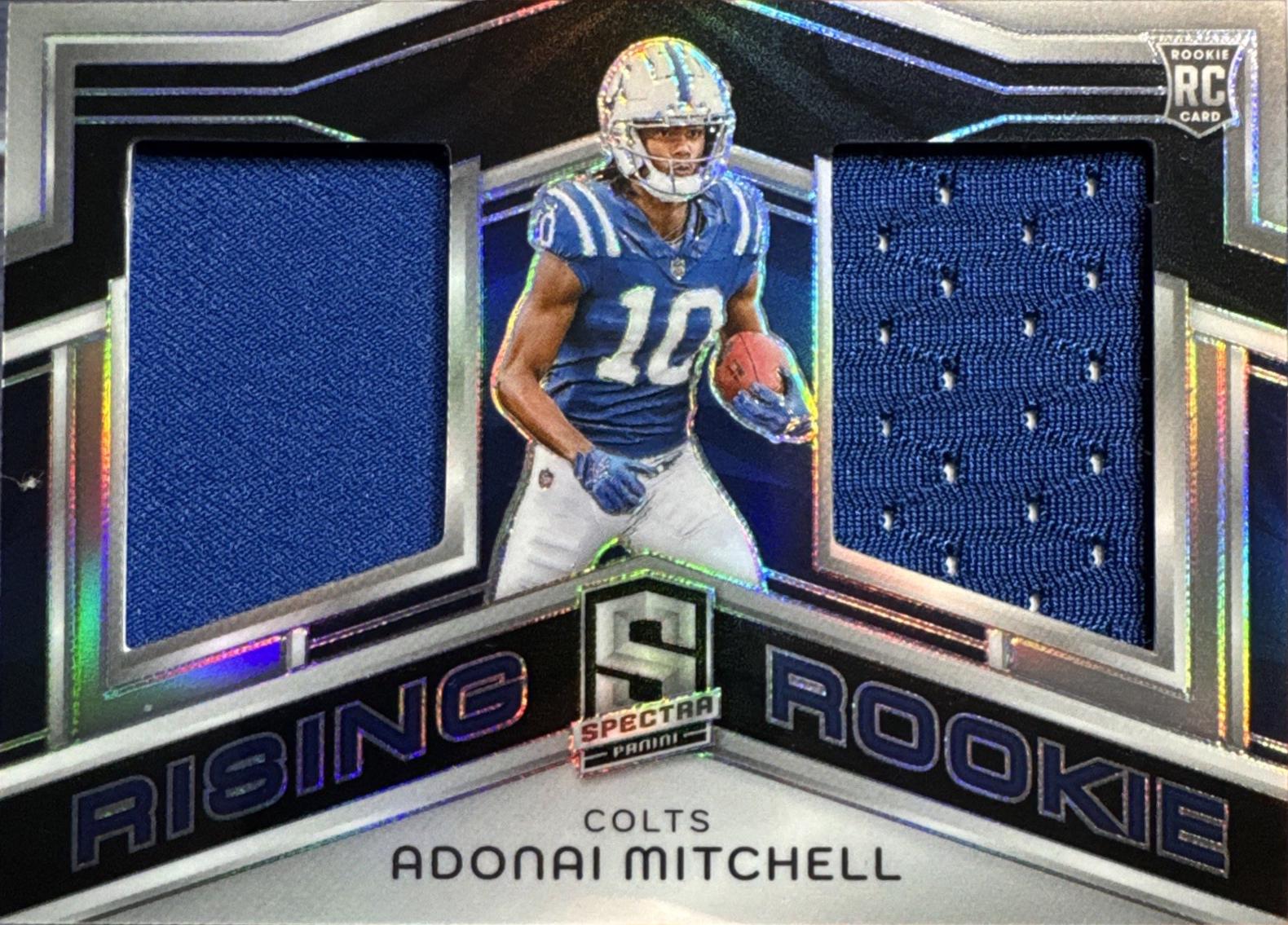 Adonai Mitchell #RRM-AML Football Cards 2024 Panini Spectra Rising Rookie Materials