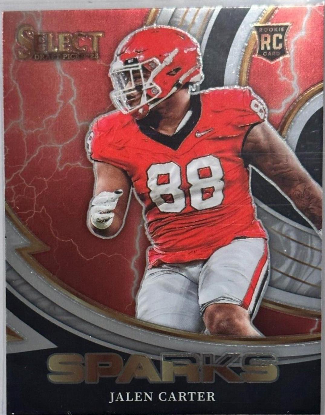 Jalen Carter #SPR-JC Football Cards 2023 Panini Select Draft Picks Sparks