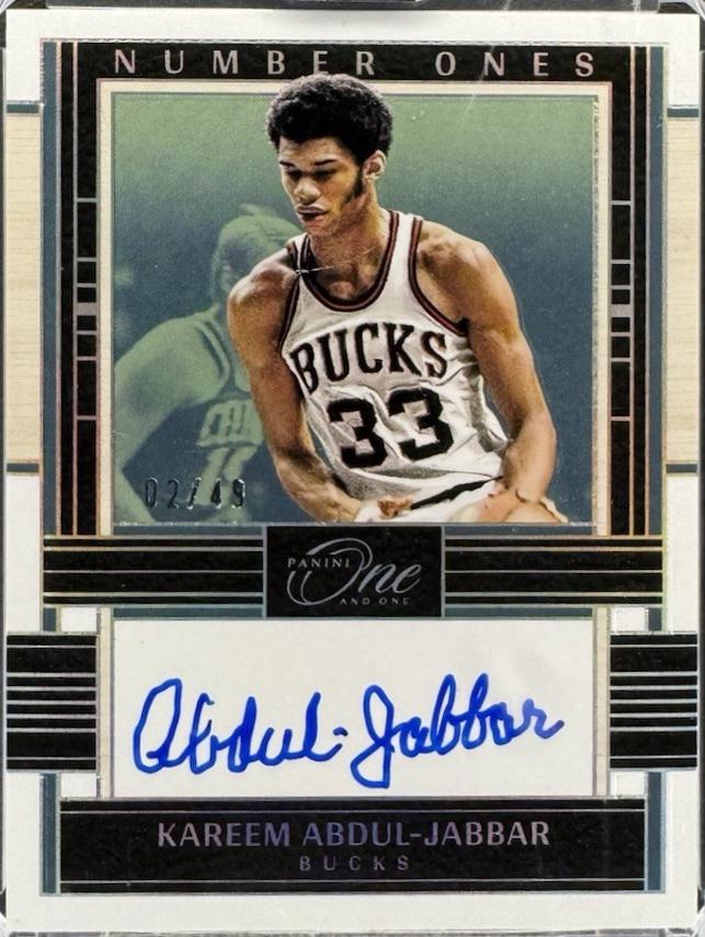 Kareem Abdul-Jabbar #9 Basketball Cards 2023 Panini One and One Number Ones
