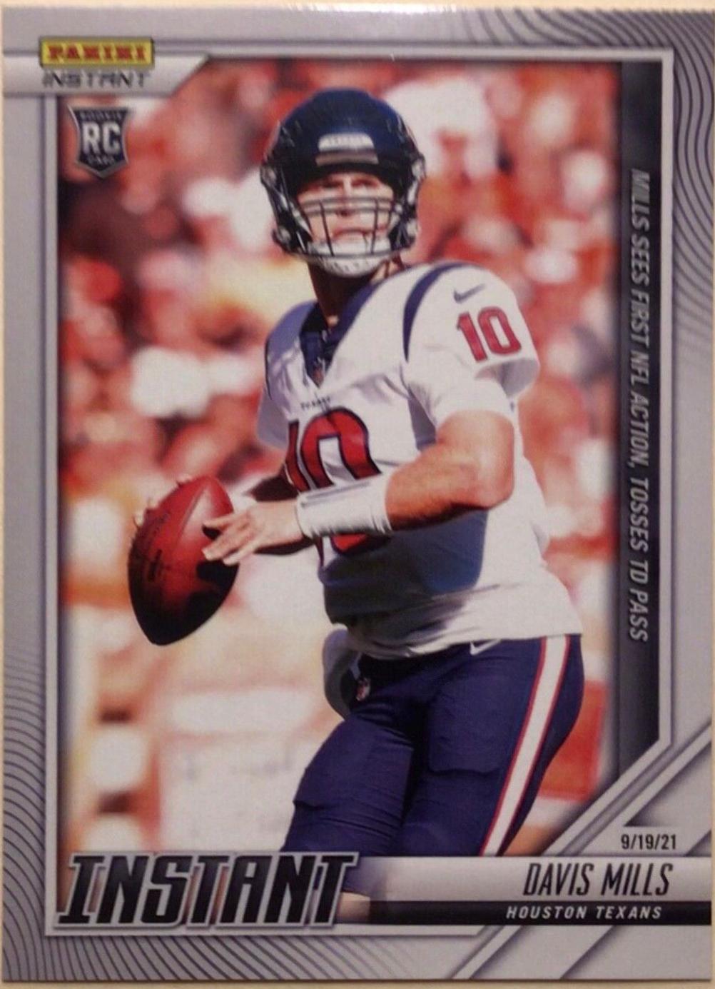 Davis Mills #24 Football Cards 2021 Panini Instant NFL
