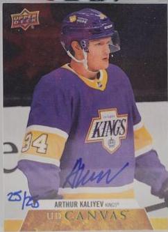 Arthur Kaliyev #CS-KA Hockey Cards 2020 Upper Deck Clear Cut Canvas Signatures