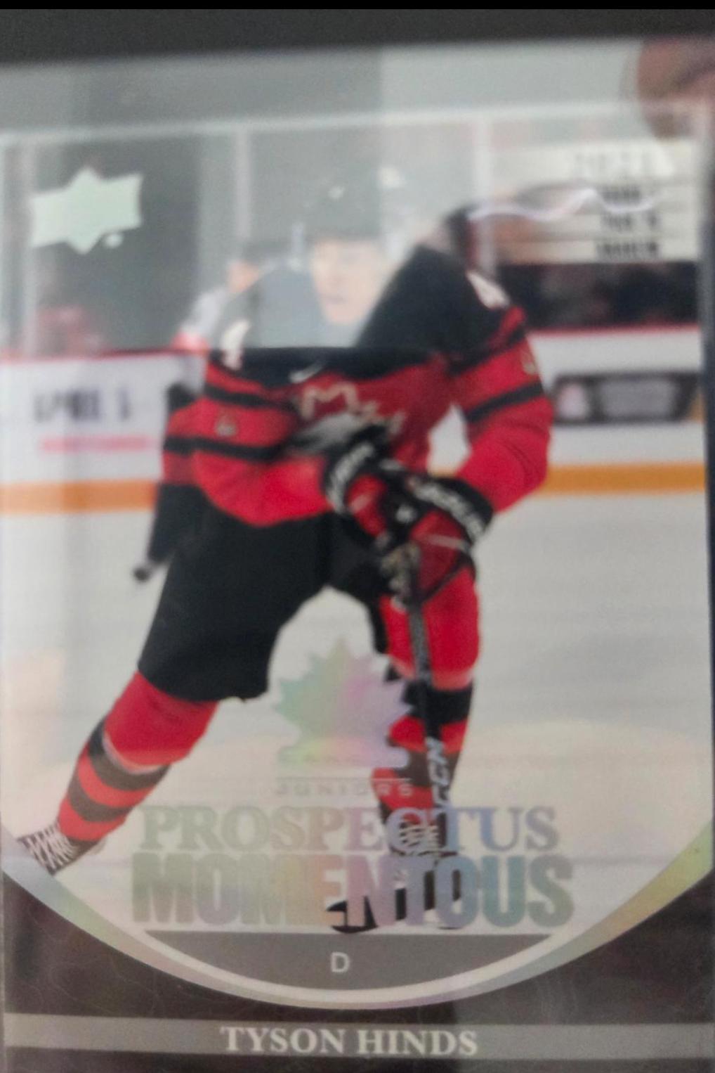 Tyson Hinds #PM-21 2023 Upper Deck Team Canada Juniors Prospectus Momentous Hockey
