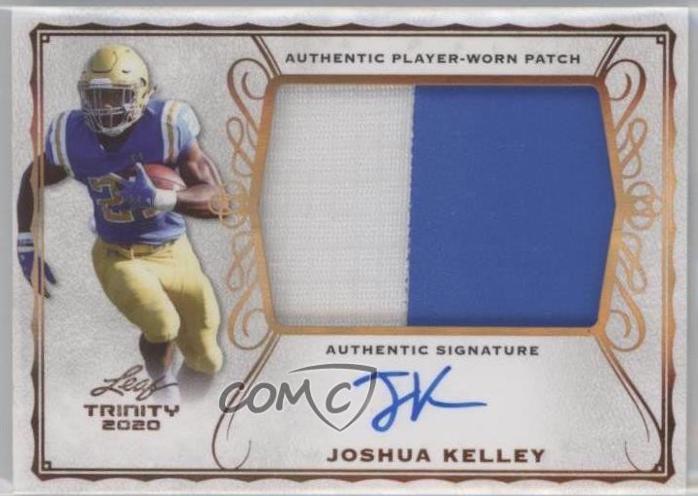 Joshua Kelley #PA-JK2 2020 Leaf Trinity Patch Autograph Football