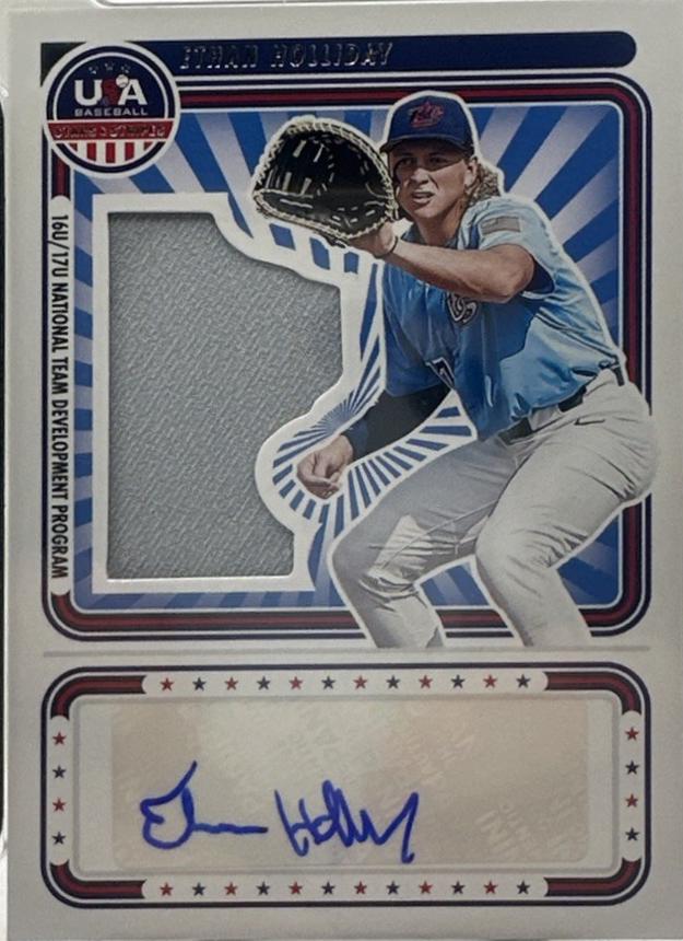 Ethan Holliday #SS-EH 2024 Panini Stars & Stripes USA Signatures Silhouettes Baseball