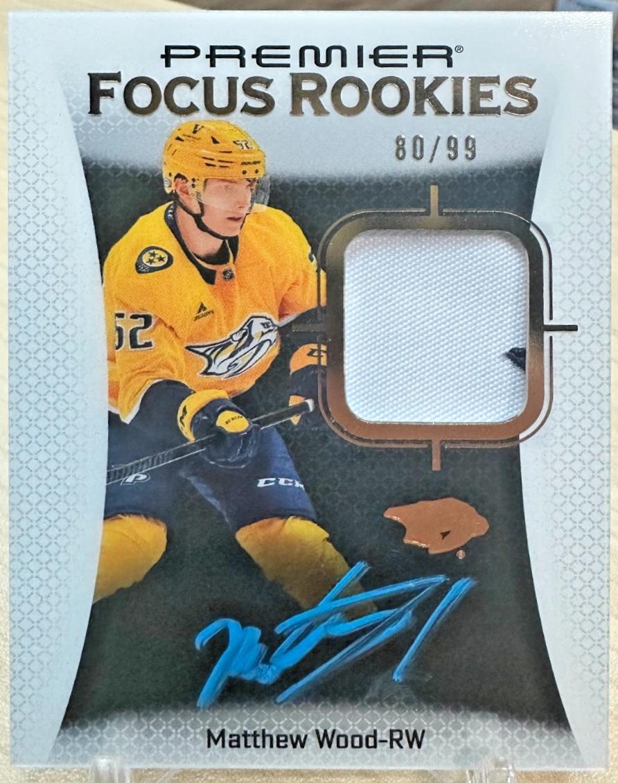 Matthew Wood #PFR-MW 2025 Upper Deck Premier Focus Rookie Auto Patch Hockey