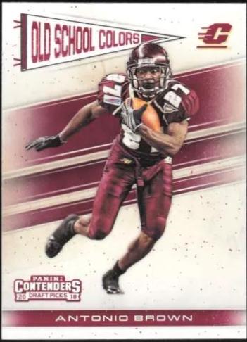 Antonio Brown #2 Football Cards 2018 Panini Contenders Draft Picks Old School Colors