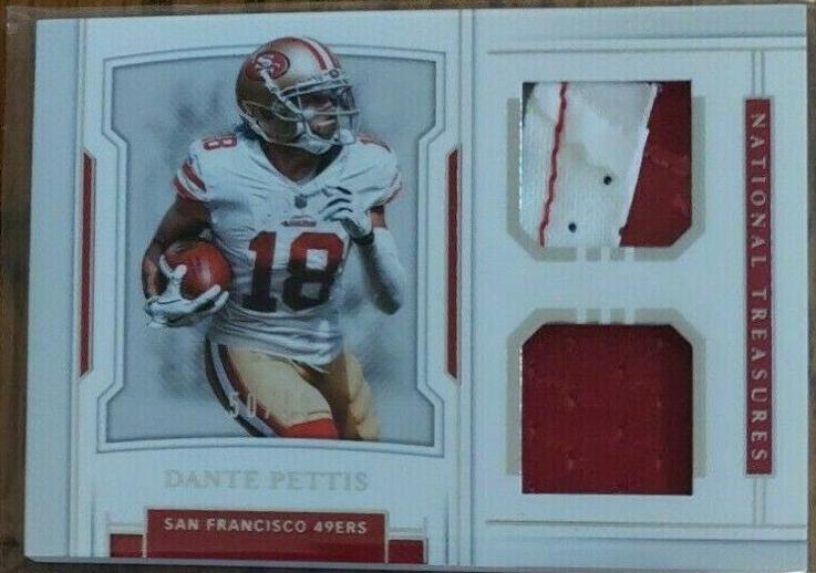 Dante Pettis Football Cards 2018 National Treasures Rookie Dual Materials