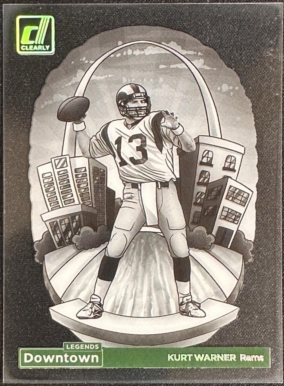 Kurt Warner #2 Football Cards 2024 Clearly Donruss Downtown Legends