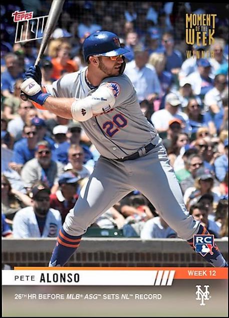 Pete Alonso #MOW-12W 2019 Topps Now Moment Of The Week Baseball