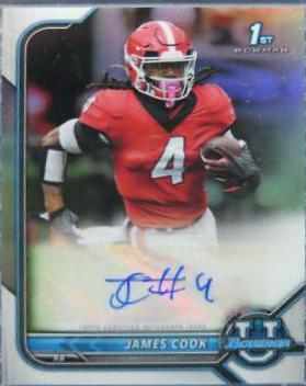2021 Bowman University Chrome Autographs James Cook #BCPA-JC card