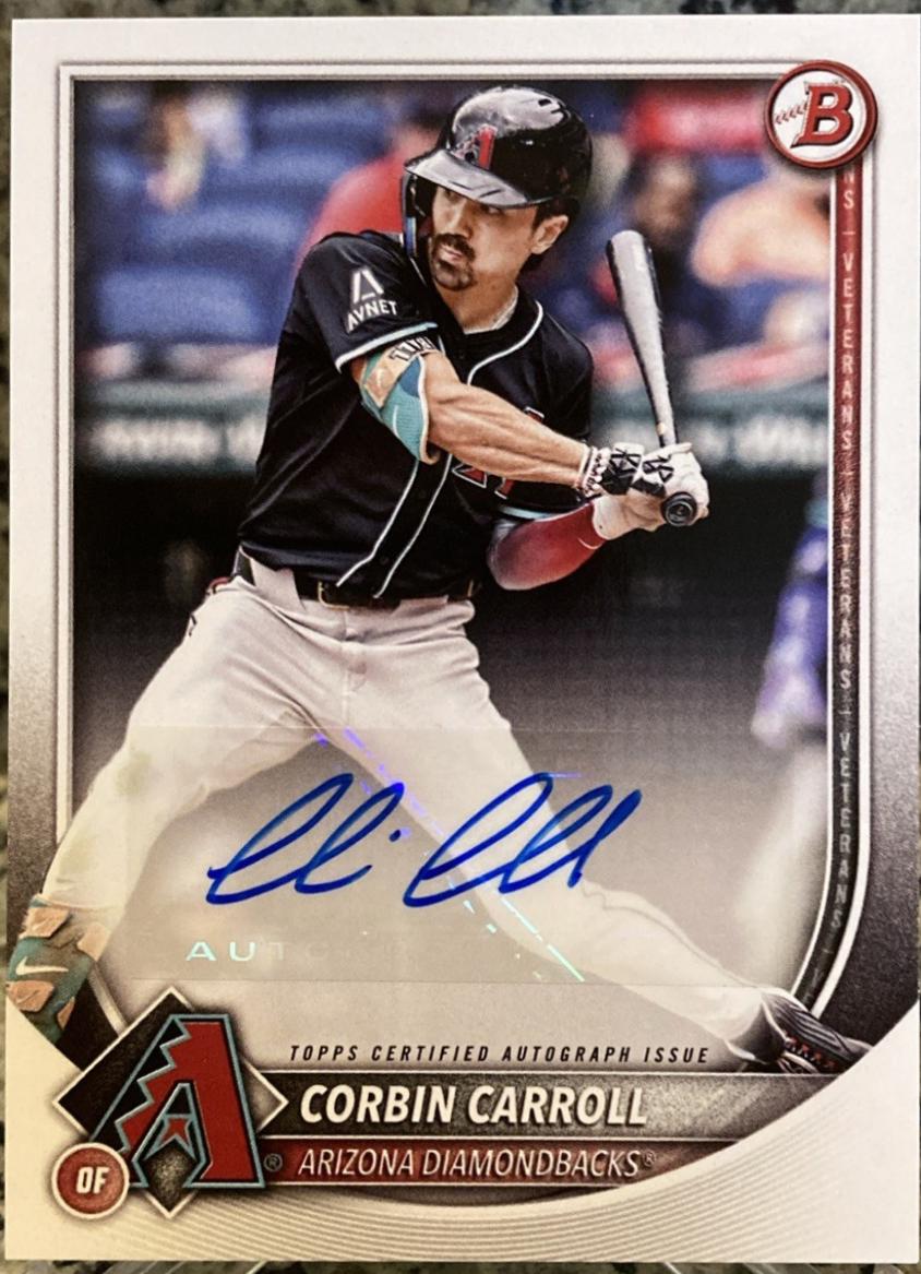 Corbin Carroll #PRV-CC Baseball Cards 2025 Bowman Rookie & Veteran Autograph