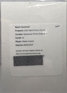 Nikola Vucevic [Snakeskin Prizm] #SIG-VUC