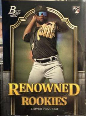Liover Peguero #RR-14 Baseball Cards 2023 Bowman Platinum Renowned Rookies