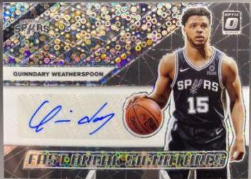 Quinndary Weatherspoon #FB-QWS 2019 Panini Donruss Optic Fast Break Signatures Basketball