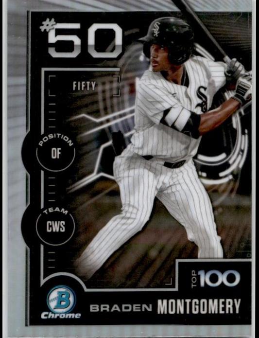Braden Montgomery #BTP-50 Baseball Cards 2025 Bowman Scouts Top 100
