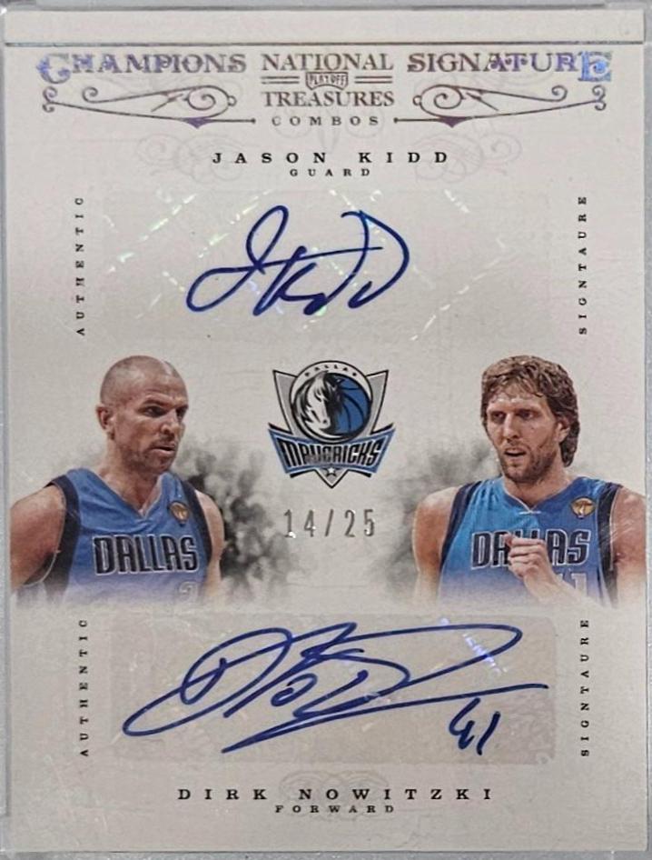 Jason Kidd / Dirk Nowitzki #1 Basketball Cards 2012 Panini National Treasures Champions Signature