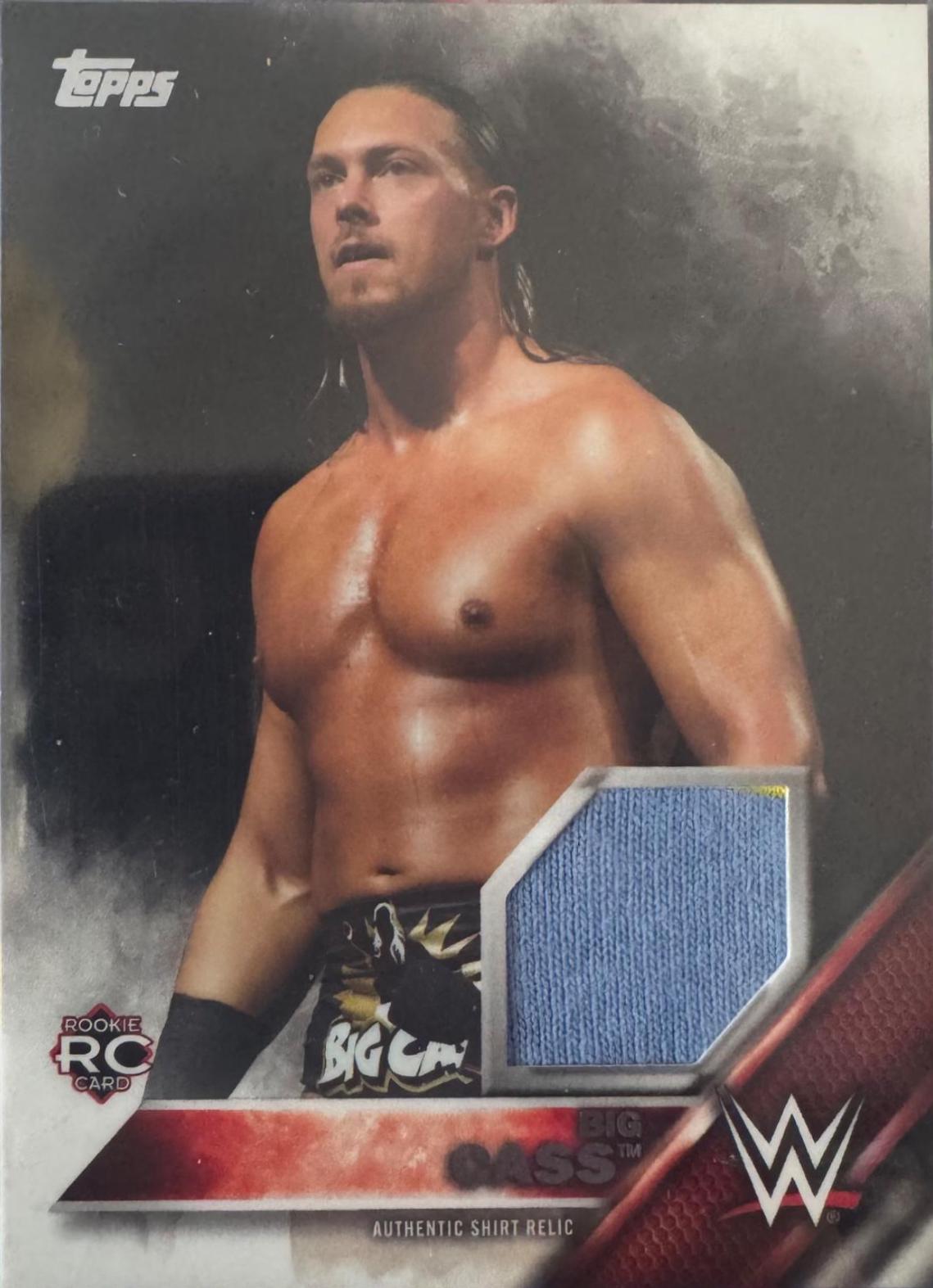 Big Cass Wrestling Cards 2016 Topps WWE Then Now Forever Shirt Relic