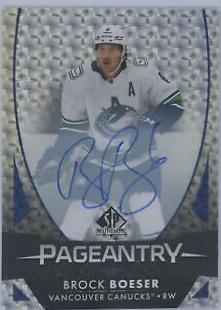 Brock Boeser #P-26 Hockey Cards 2023 SP Authentic Pageantry Autograph