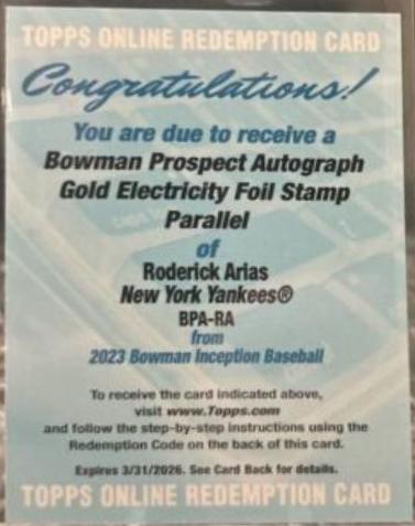 Roderick Arias [Gold Foil Electricity] #BPA-RA