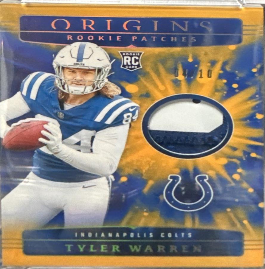 Tyler Warren [Gold] #RPH-TWN Prices | 2025 Panini Origins Rookie Patch ...