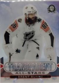 Brent Burns #CCA-27 Hockey Cards 2018 O-Pee-Chee Coast-to-Coast Transparent All-Stars