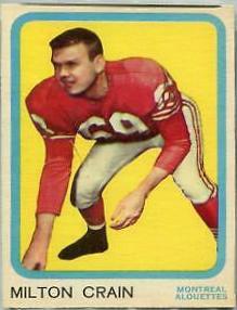 Milton Crain #46 Football Cards 1963 Topps CFL