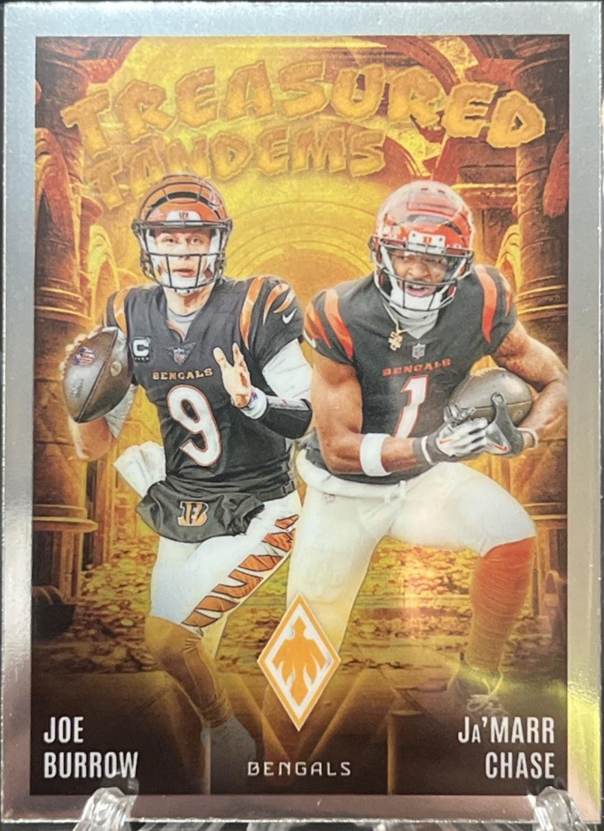 Ja'Marr Chase / Joe Burrow #TT-CIN Football Cards 2024 Panini Phoenix Treasured Tandems
