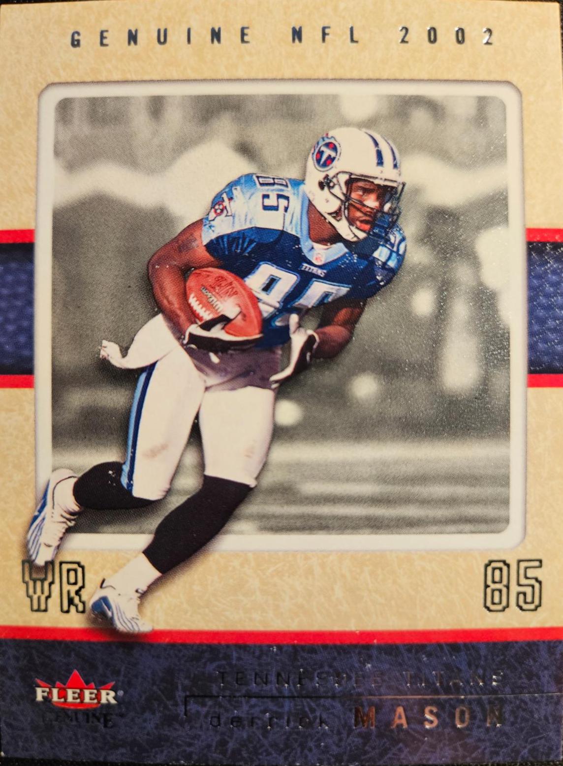 Derrick Mason #90 Football Cards 2002 Fleer Genuine