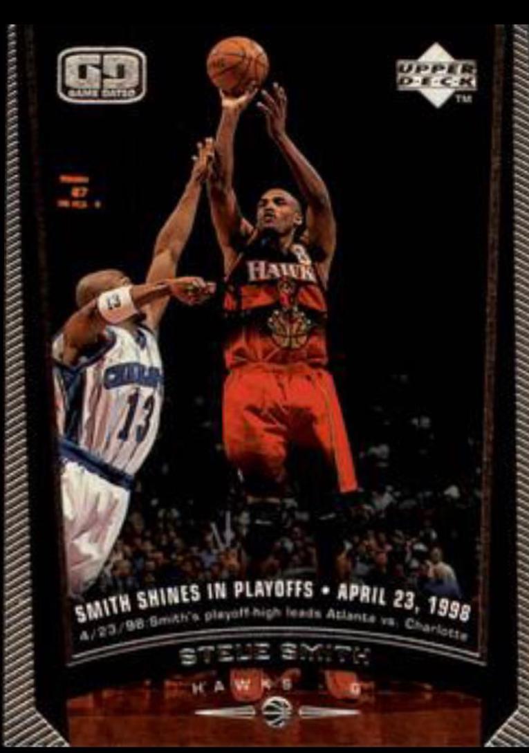 Steve Smith #4 Basketball Cards 1998 Upper Deck