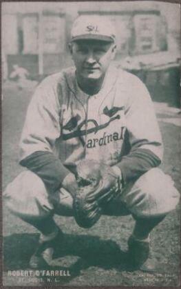 Robert O'Farrell Baseball Cards 1927 Exhibits Green Tint