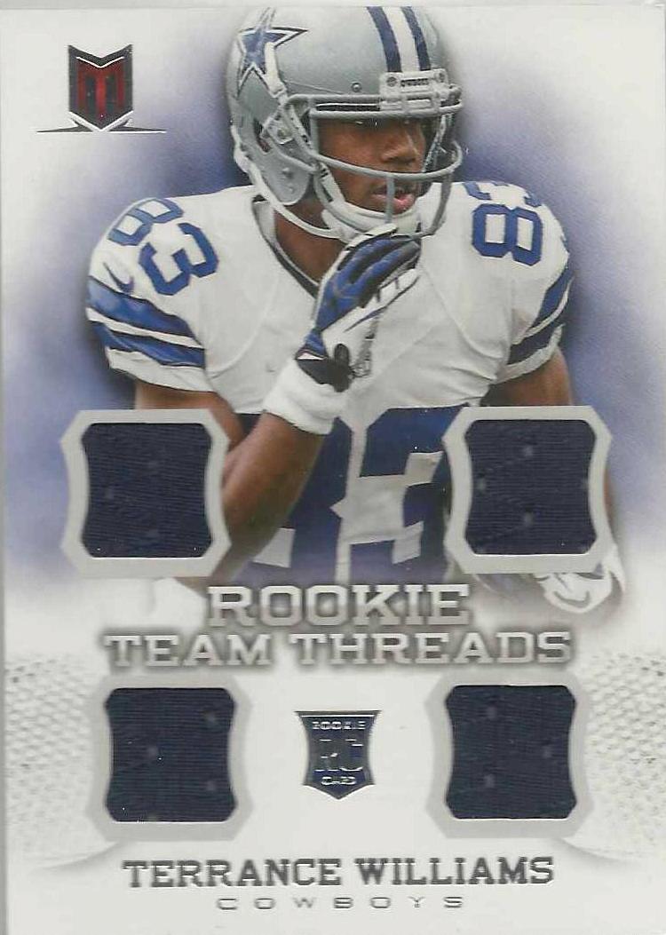 Terrance Williams #12 Football Cards 2013 Panini Momentum Rookie Team Threads Quad