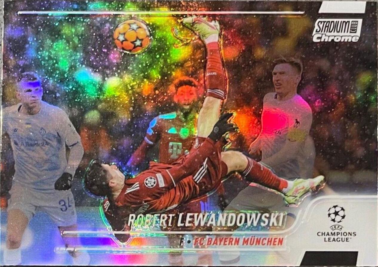 Robert Lewandowski #9 Soccer Cards 2021 Stadium Club Chrome UEFA Champions League