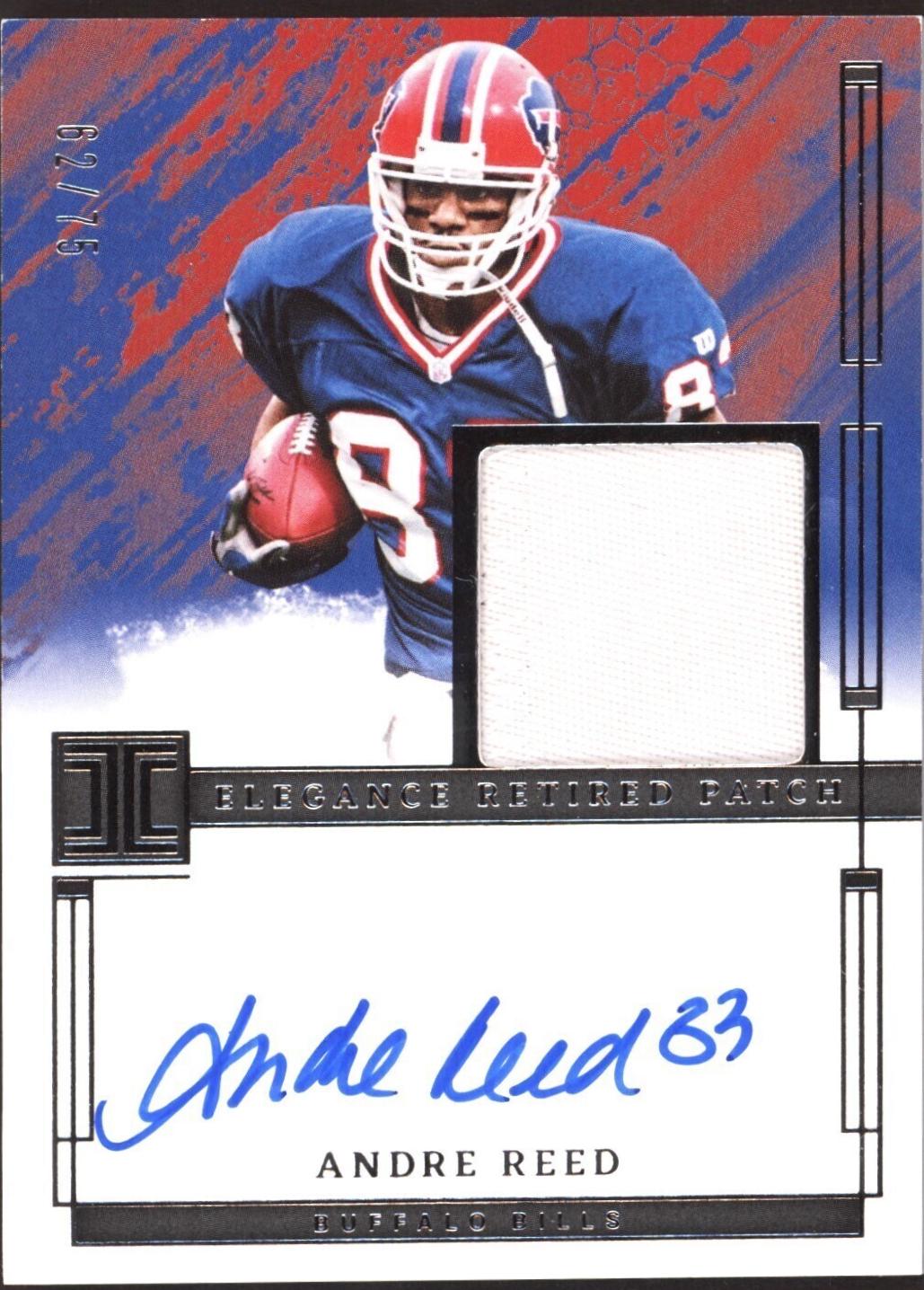 Andre Reed #17 Football Cards 2024 Panini Impeccable Elegance Retired Patch Autograph
