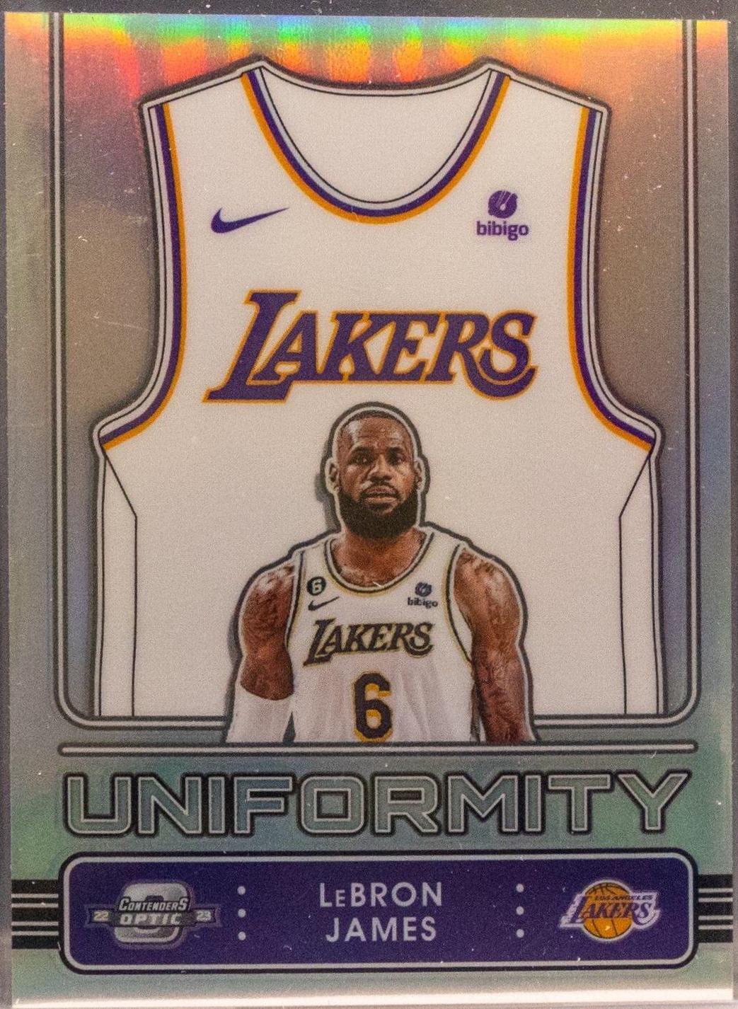 LeBron James #5 Basketball Cards 2022 Panini Contenders Optic Uniformity