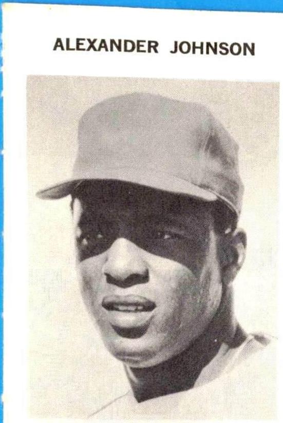 Alexander Johnson Baseball Cards 1972 Milton Bradley